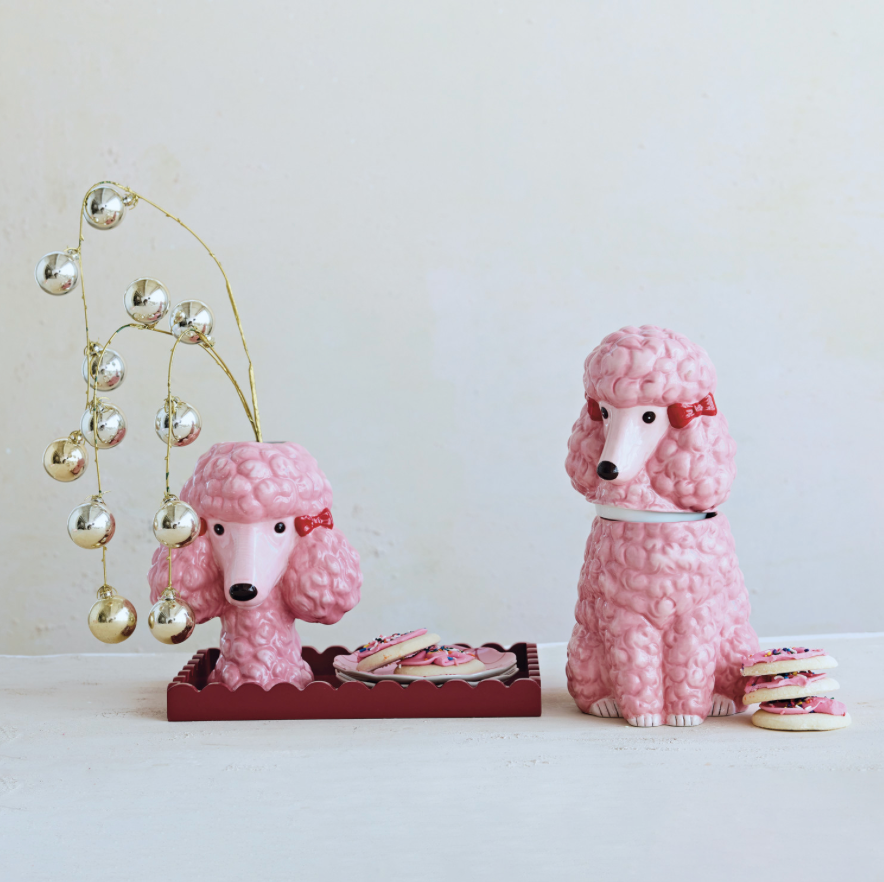 Ceramic Pink Poodle Vase