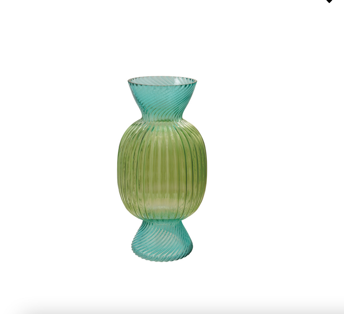 Fluted Glass Candy Shaped Vase