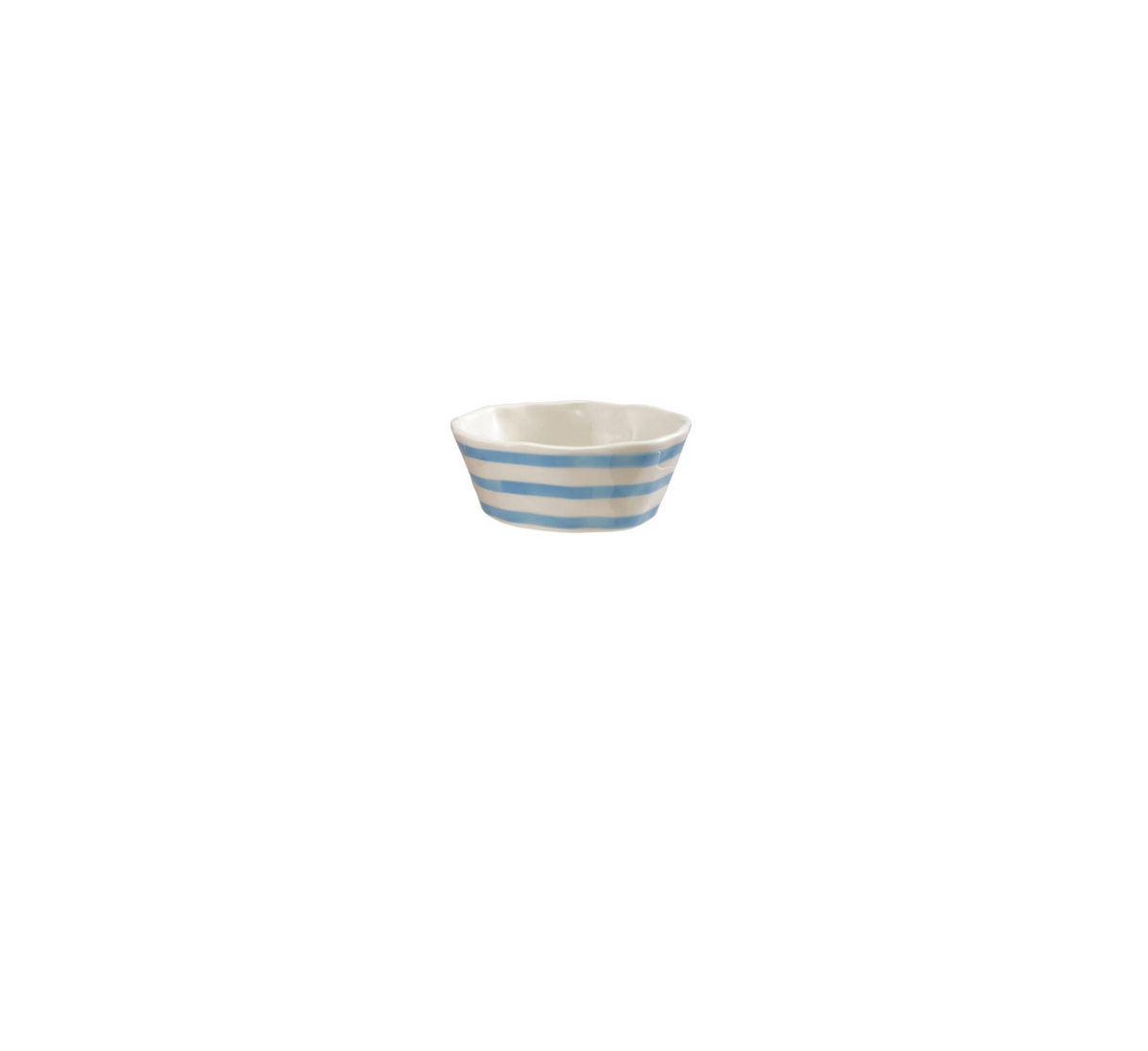 Stoneware Striped Shallow Bowl - 4 Colors