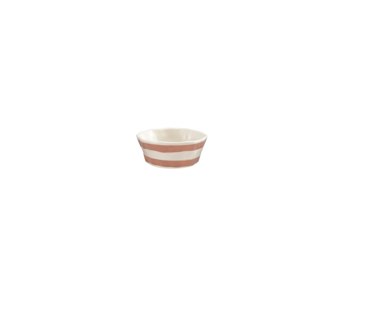 Stoneware Striped Shallow Bowl - 4 Colors