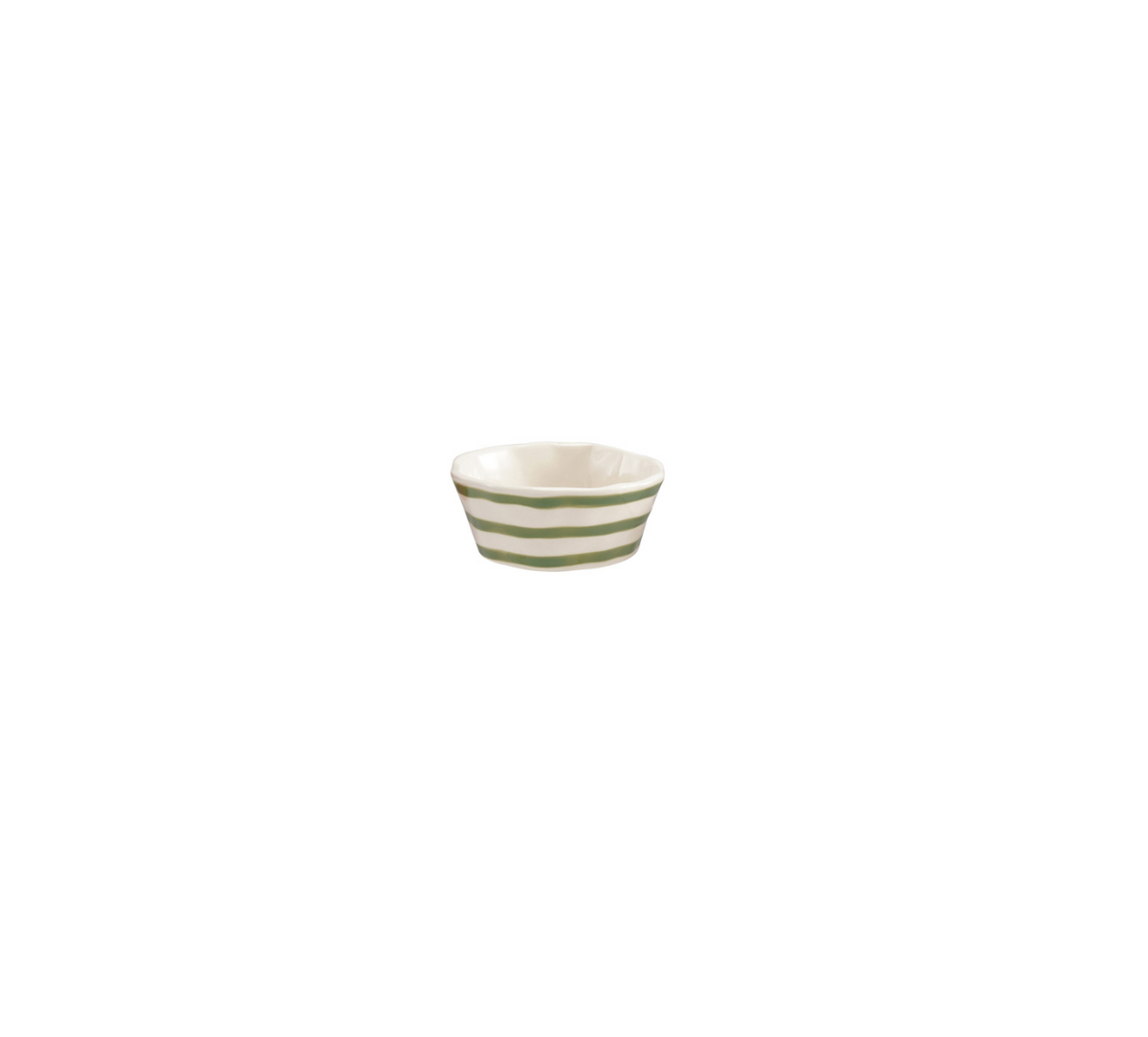 Stoneware Striped Shallow Bowl - 4 Colors