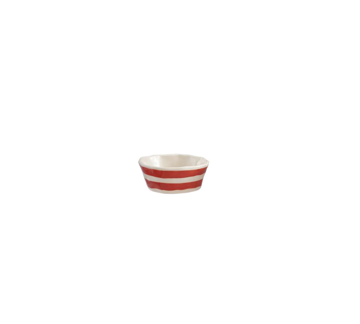 Stoneware Striped Shallow Bowl - 4 Colors