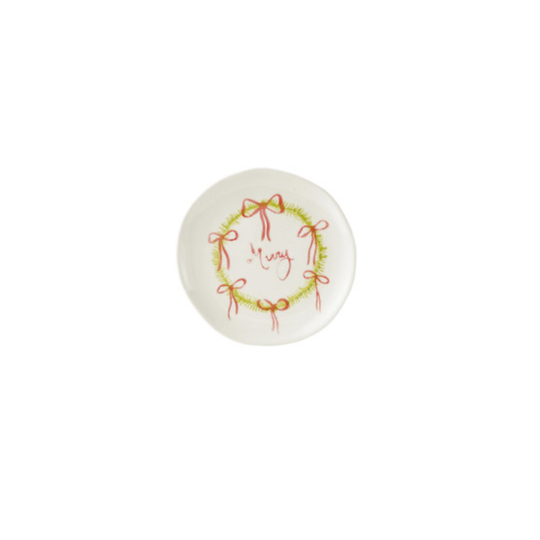 Stoneware Holiday Plates - Merry