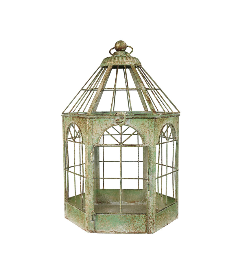 Metal Terrarium - Verdigris Finish