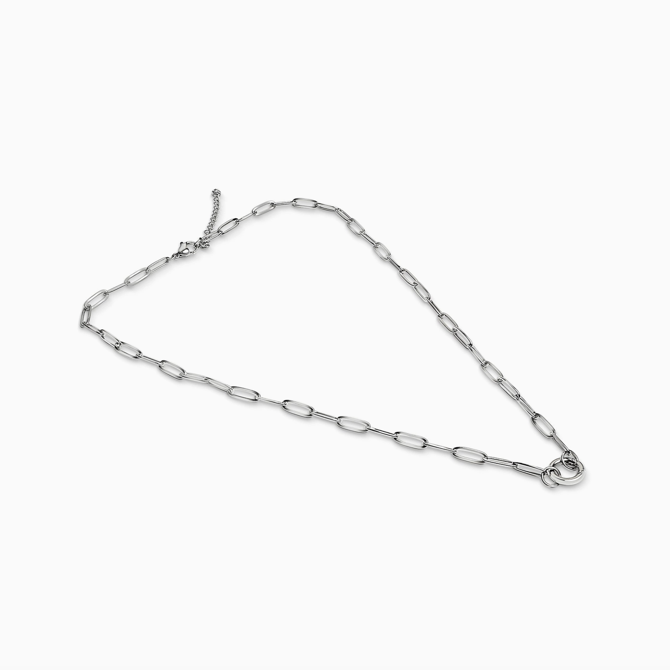 Paperclip Charm Keeper Necklace - Stainless Steel