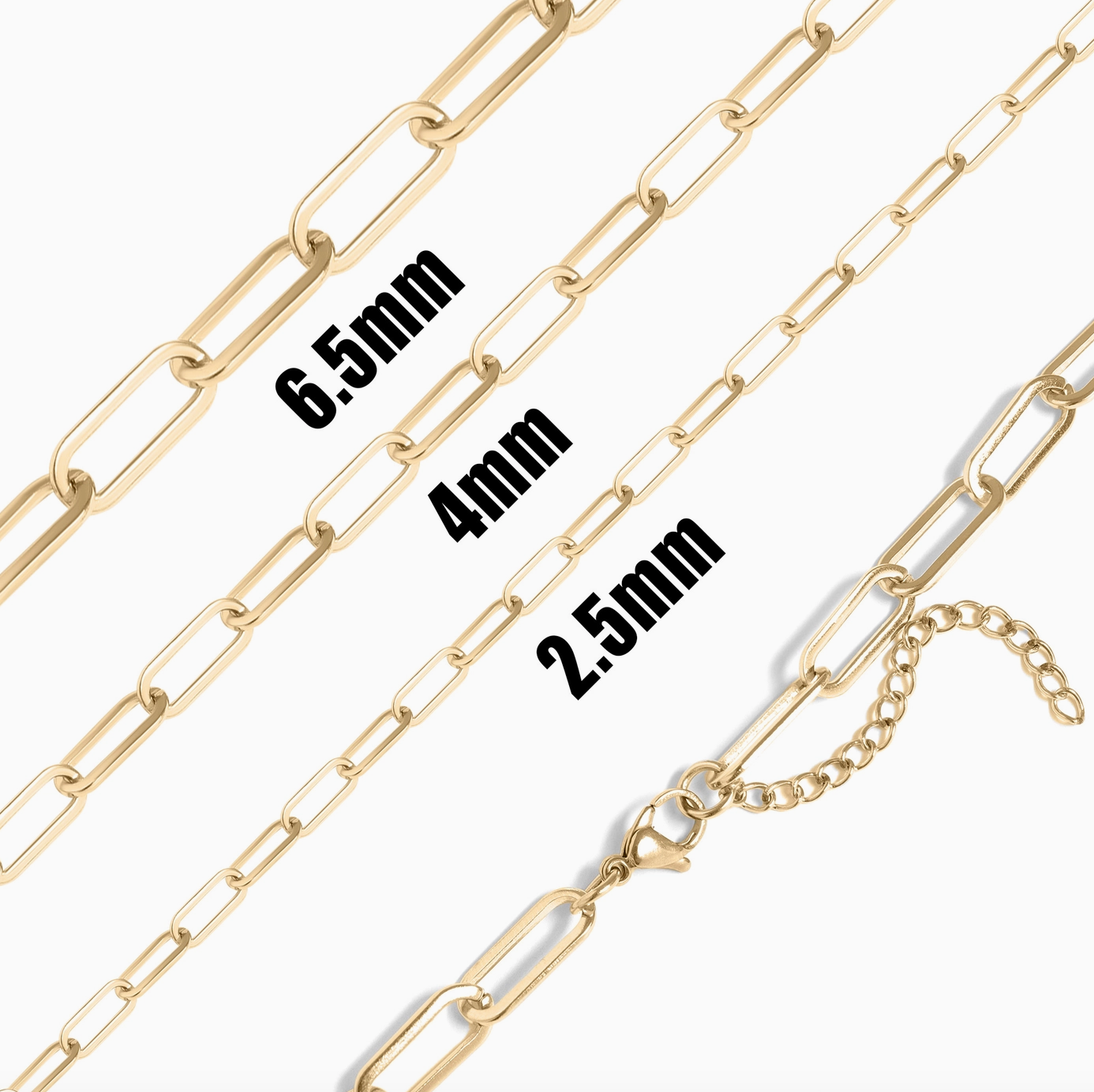18K Gold Paperclip Chain Necklace - 2.5mm