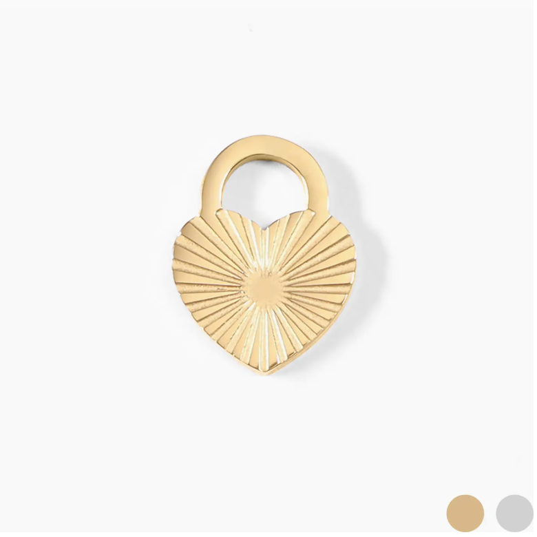 Sunburst Heart Lock Charm