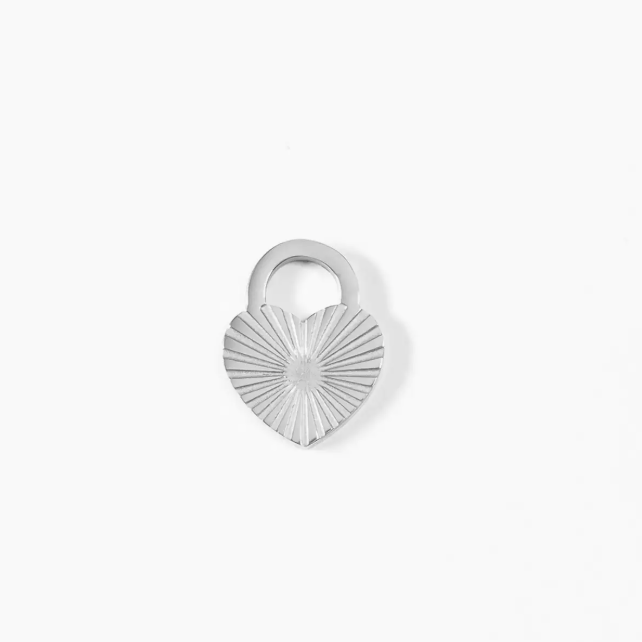 Sunburst Heart Lock Charm