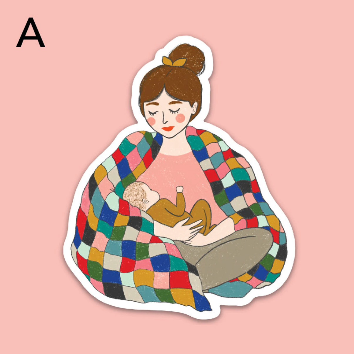Patchwork Mother & Baby Sticker