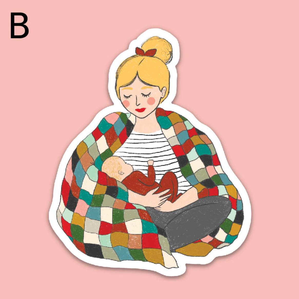 Patchwork Mother & Baby Sticker
