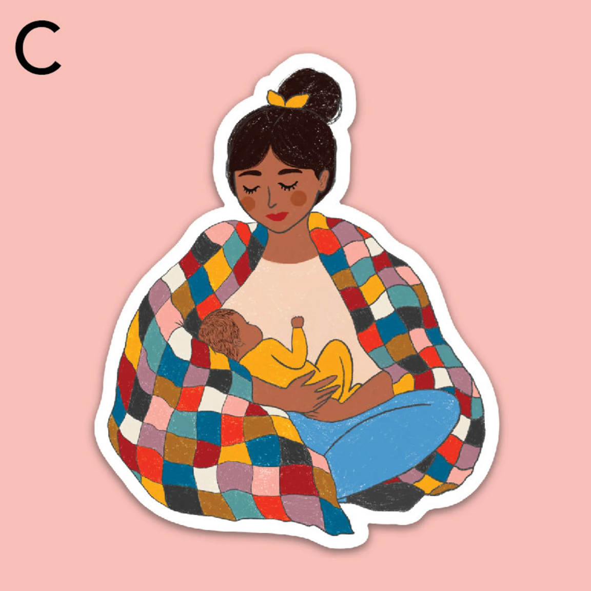 Patchwork Mother & Baby Sticker
