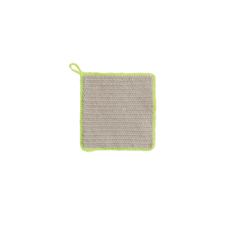 Neon Cotton Crocheted Pot Holder - Yellow