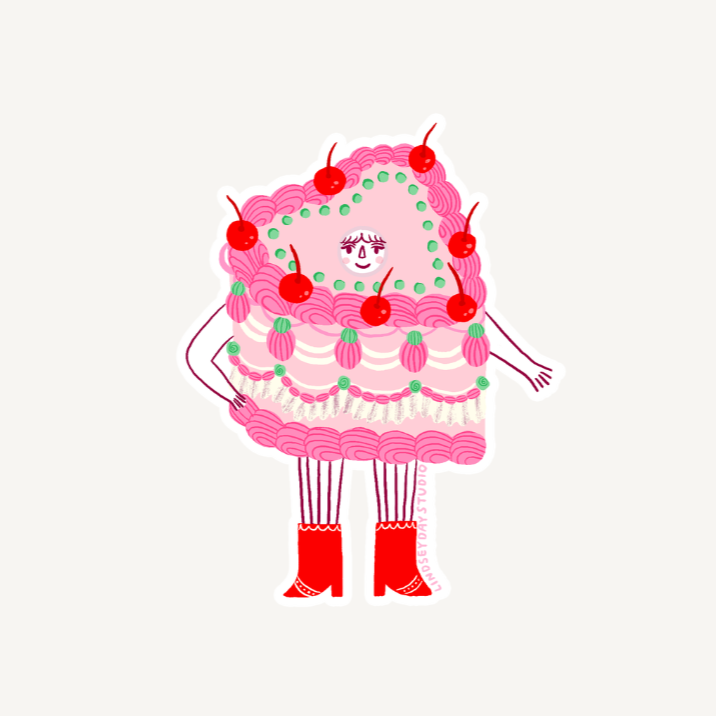 Heart Cake Sticker