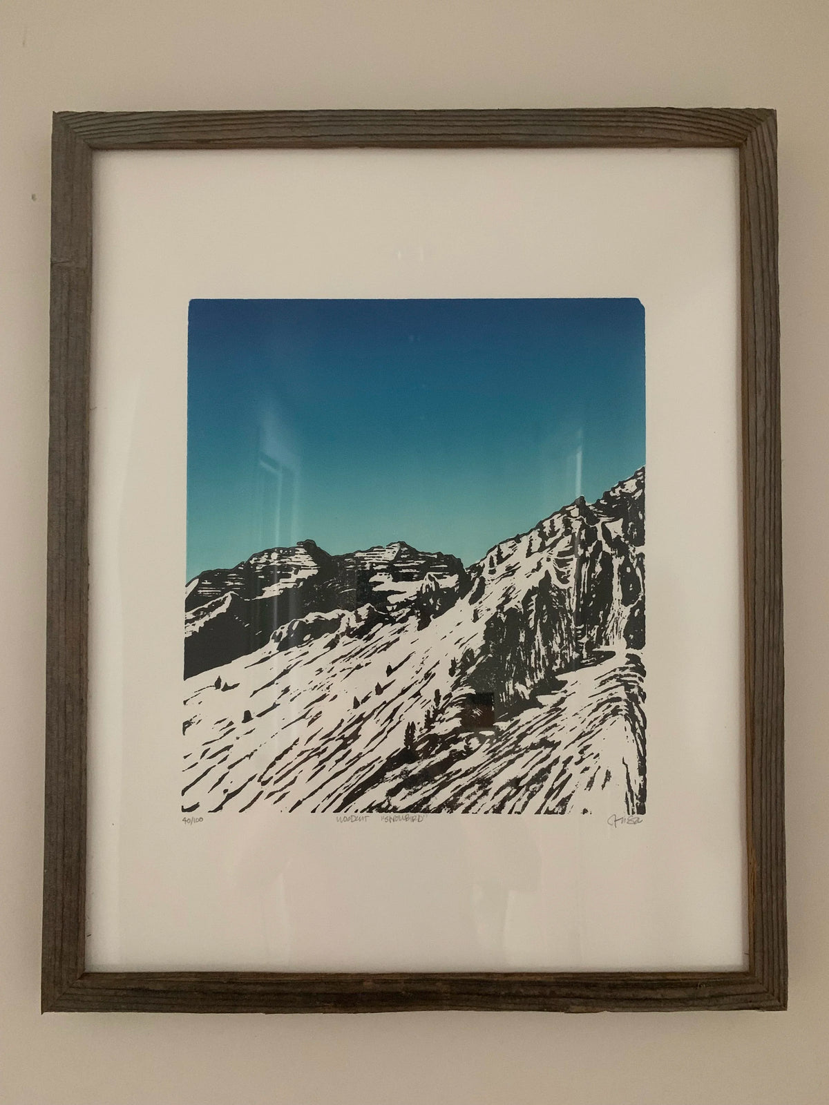 framed snowbird print. 