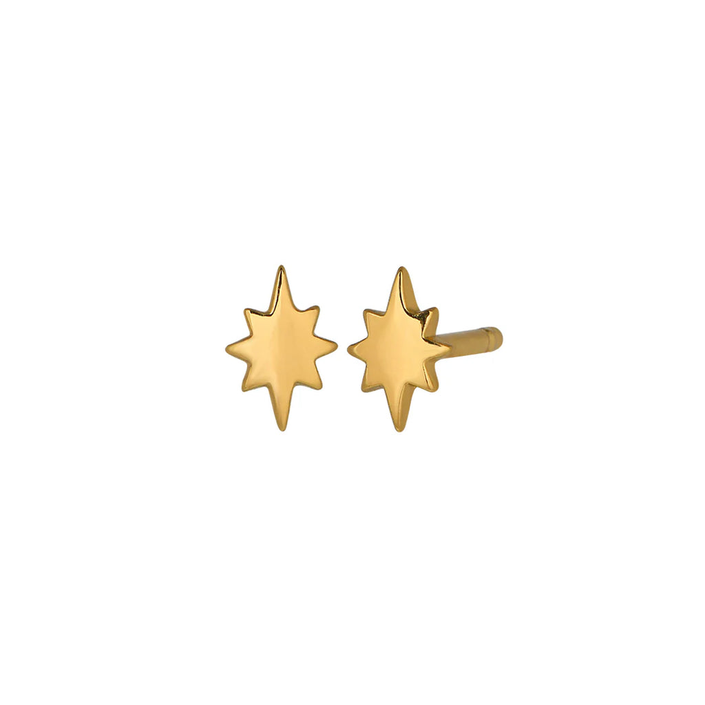 5 mm gold plated brass starburst studs