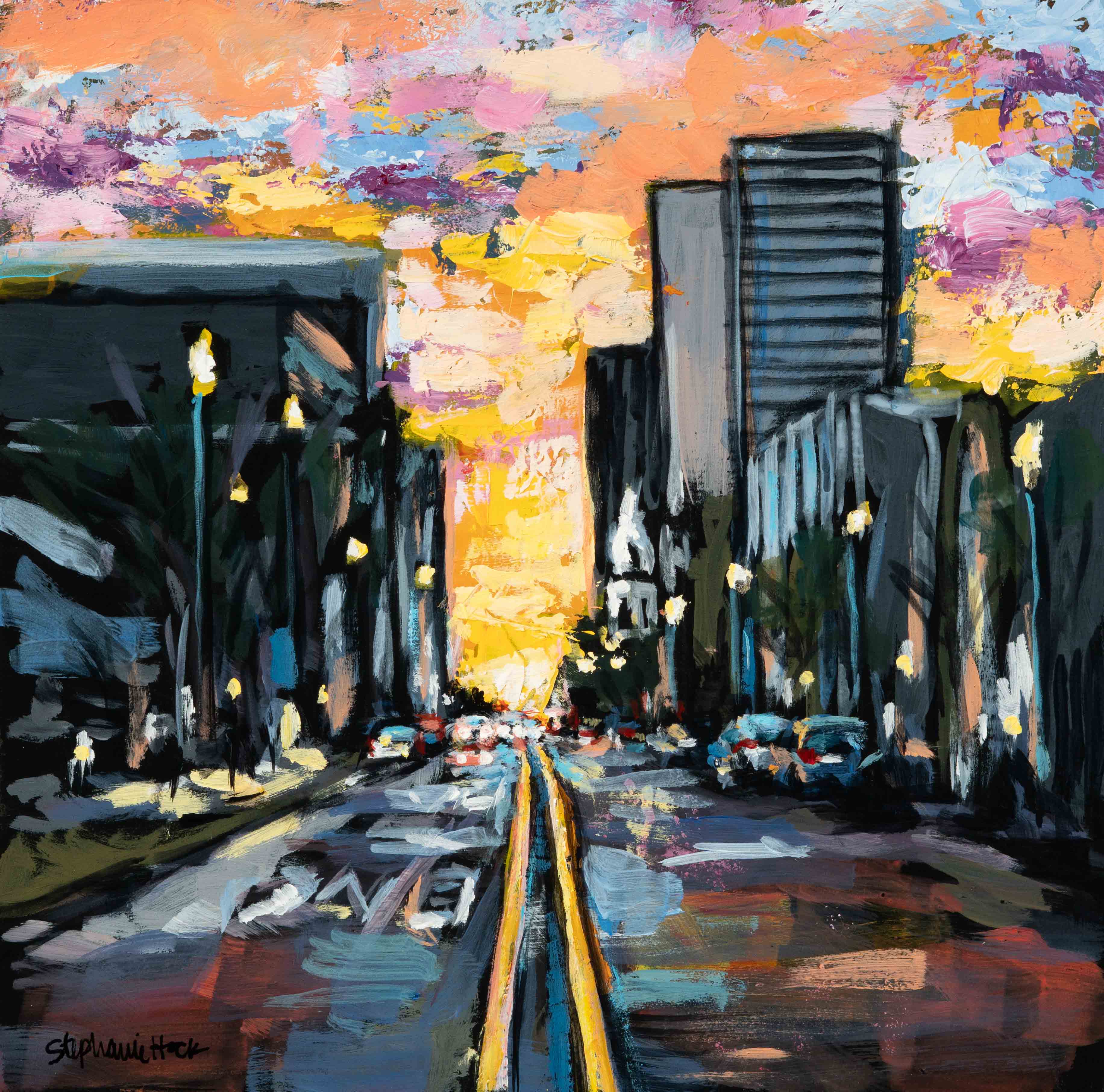 "Last Light" Original Painting - City Lights Art Show
