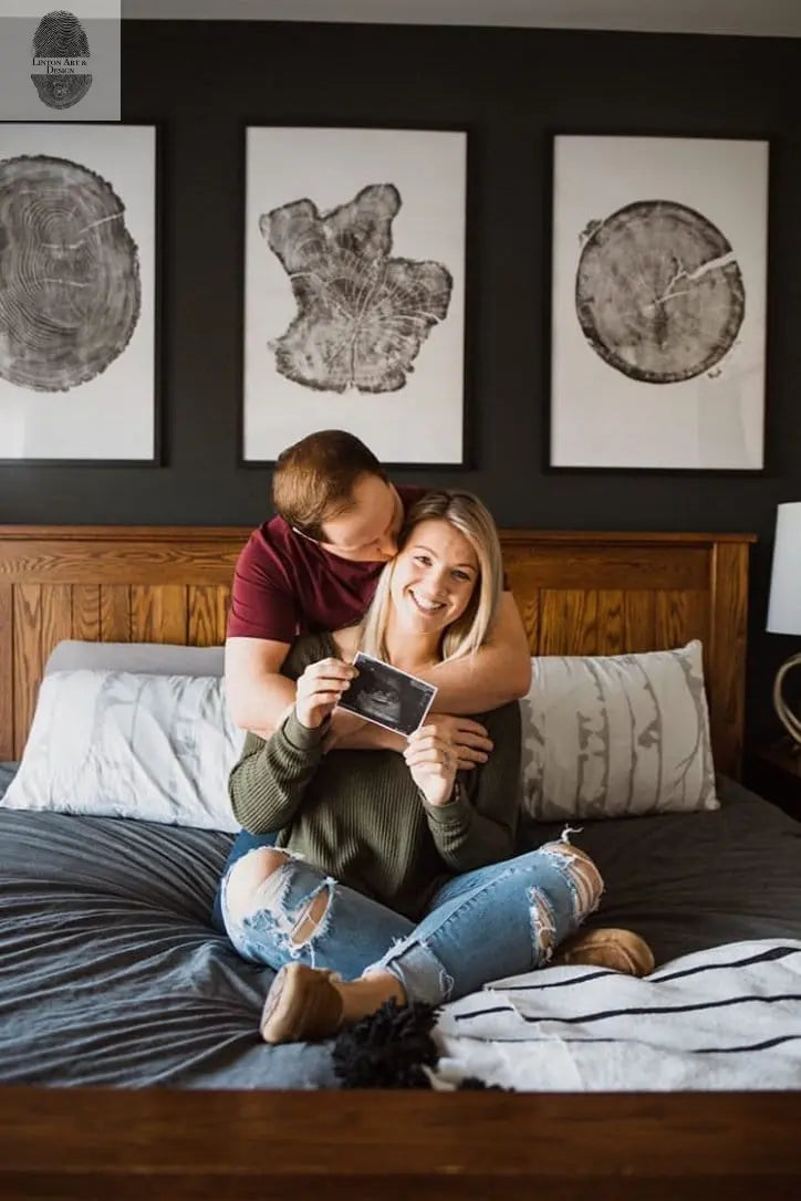 Tree rings Print, Three Panel Wall Art, Woodcut print, Lumber, Tree of Life, Sacred Geometry, Live Edge, Shabby Tree, Each 24x36 inches