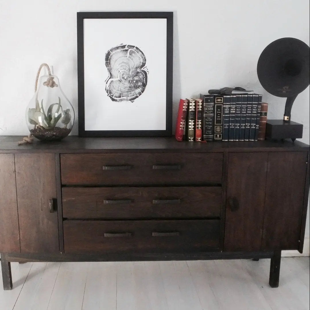 Tree stump art print, Albion Basin UT Woodcut - 18x24 print