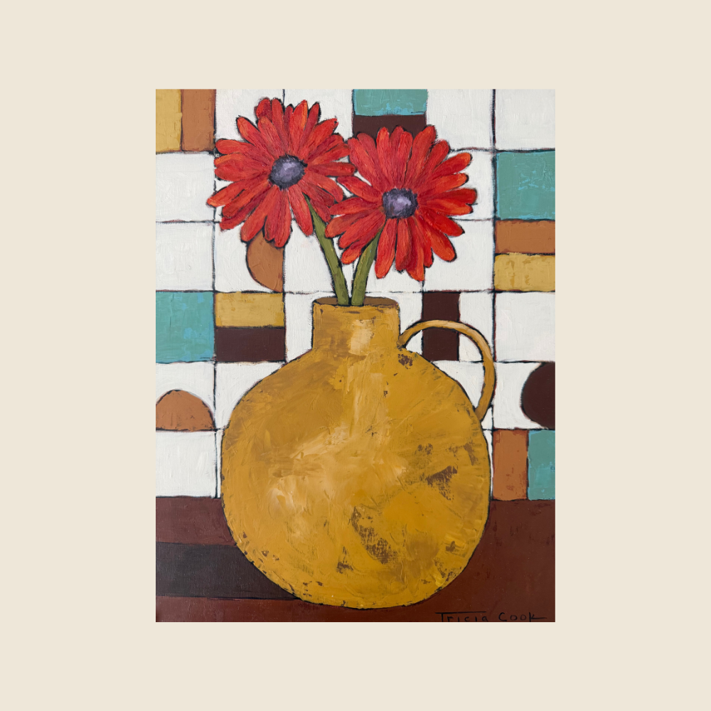 Gerber Daisies in My Kitchen - Original Art - In Color Art Show