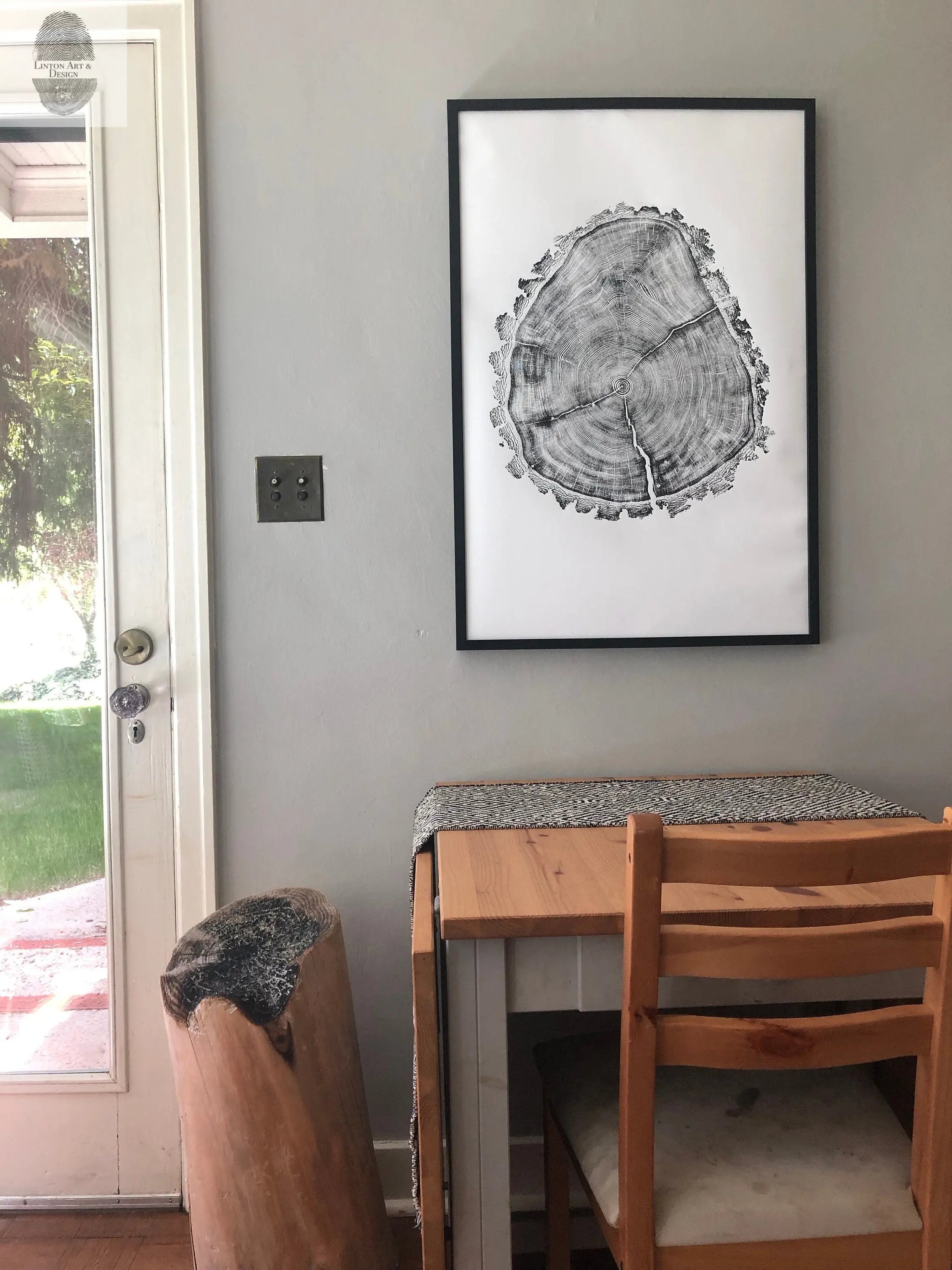 Utah Art, Tree Ring Print, Ski Art, Lumber, Shabby Tree, Wood Slice Wall Art, Natural Wood Slices