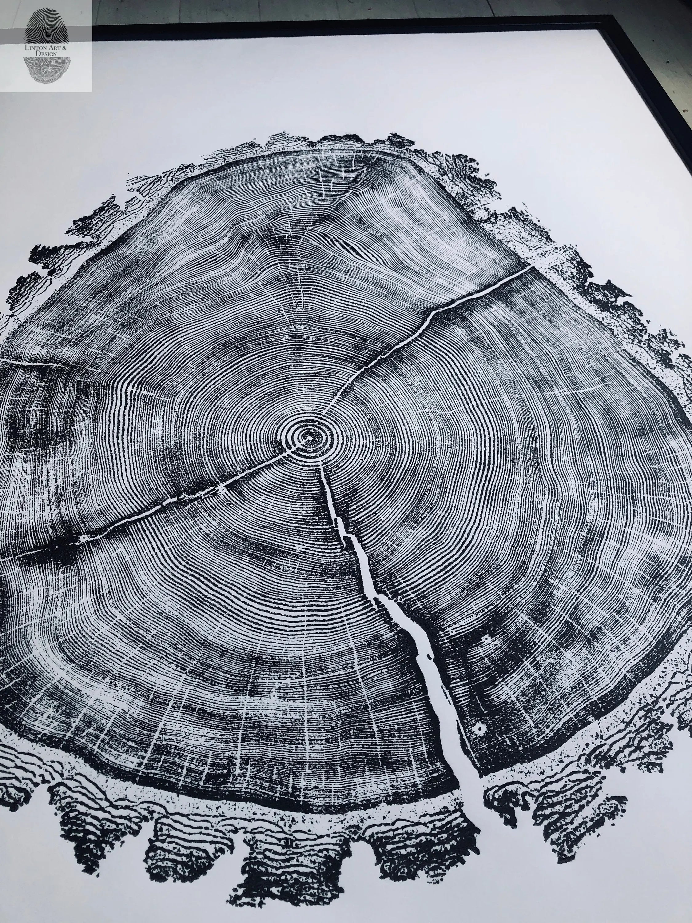 Utah Art, Tree Ring Print, Ski Art, Lumber, Shabby Tree, Wood Slice Wall Art, Natural Wood Slices