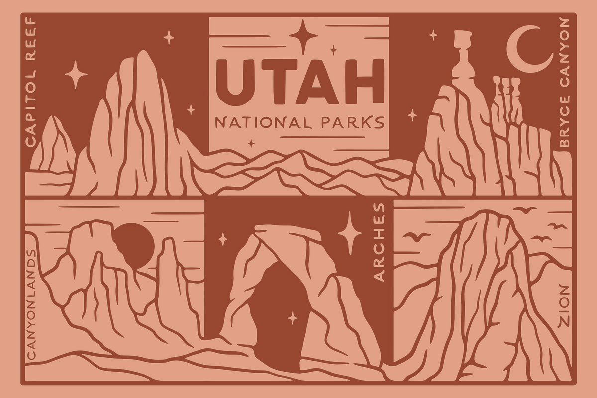 Utah National Parks | Sticker in Red Rock