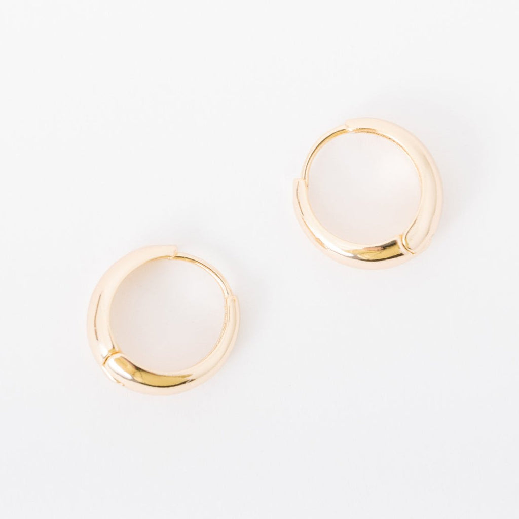 15mm Chunky Hoop Huggies. Gold