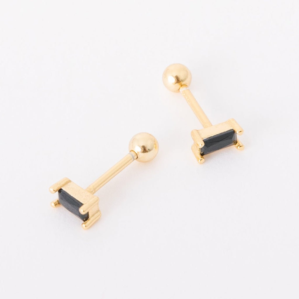 We love a huge burst of color as much as the next person, but sometimes&nbsp;we just need&nbsp;gotta embrace our&nbsp;dark side.&nbsp;&nbsp;These earrings are all about the moody, dark, cozy vibes.&nbsp;&nbsp;The black shine, all day comfortable wearing, and ability to leave in for weeks at a time make these dark mode earrings a no brainer.&nbsp;&nbsp;These&nbsp;screwbacks are here and ready to carry us into the next season of our lives!