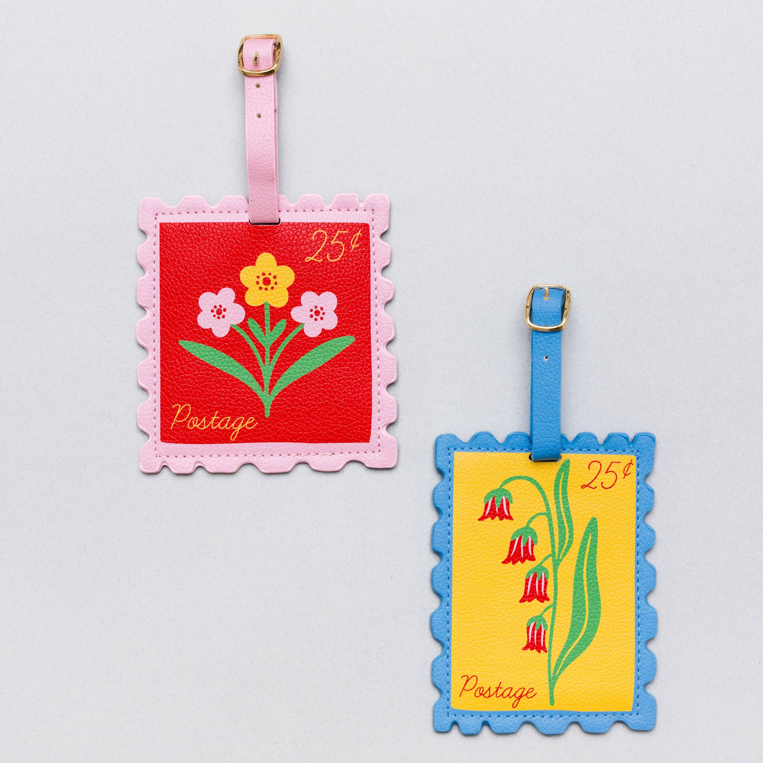 Novelty Luggage Tag Set - Stamps