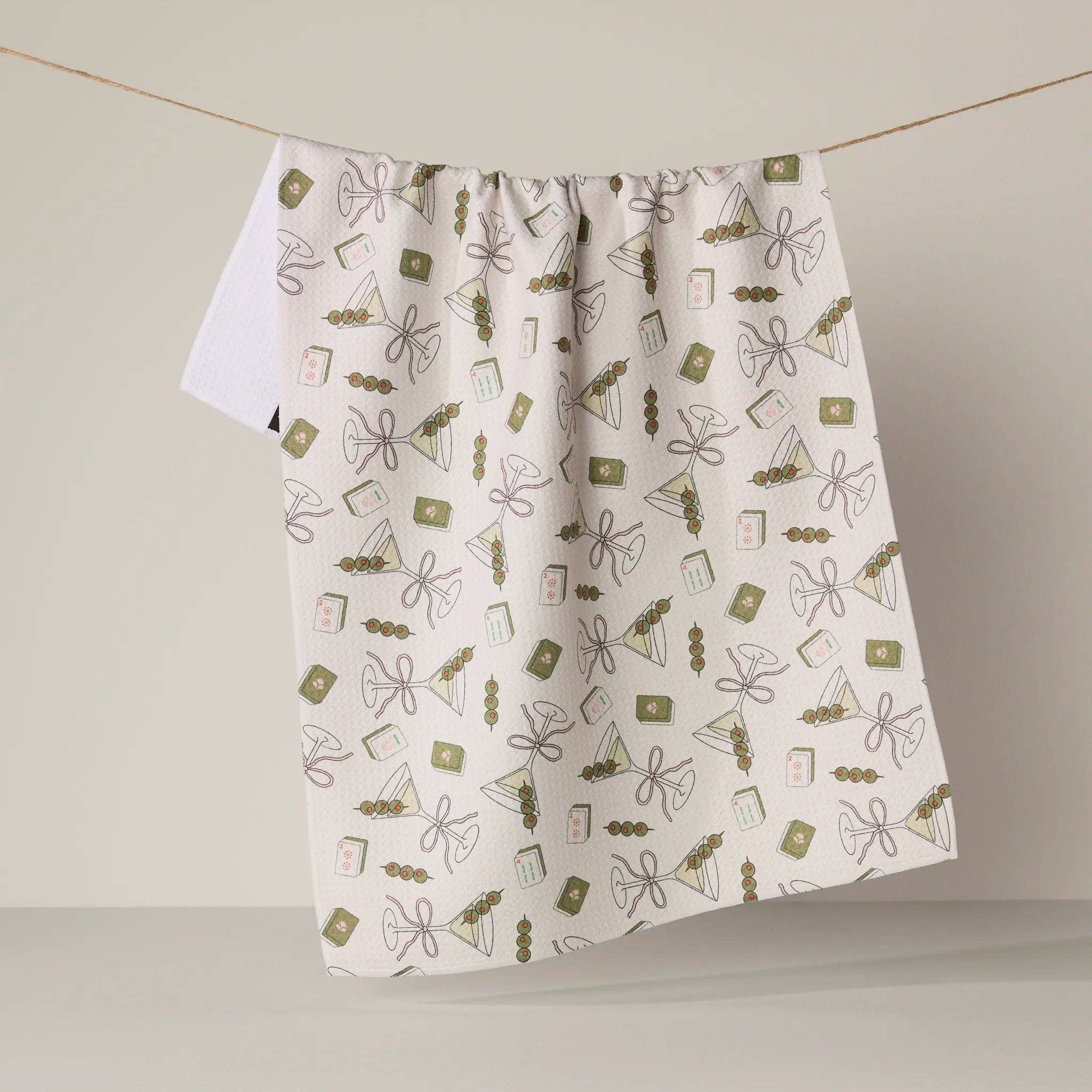 Martini Tiles Tea Towel - Mahjong