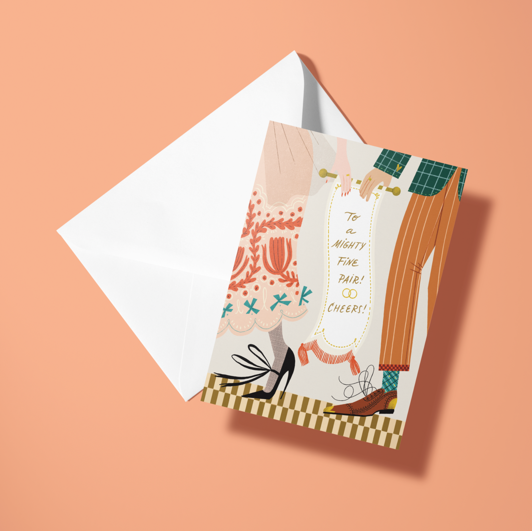 To A Mighty Fine Pair! Cheers! - Greeting Card