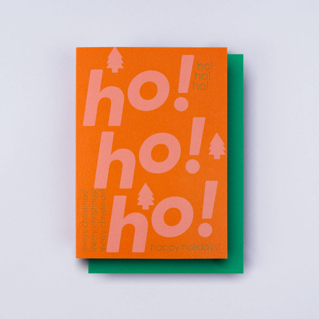 This graphic Christmas card is blank on the inside, leaving plenty of room for a personalized message! It’s an A6 card, printed in the UK on 300gsm FSC certified paper with a hammered texture, which enhances its rich colors. Comes with a green envelope and is packed in a biodegradable bag.