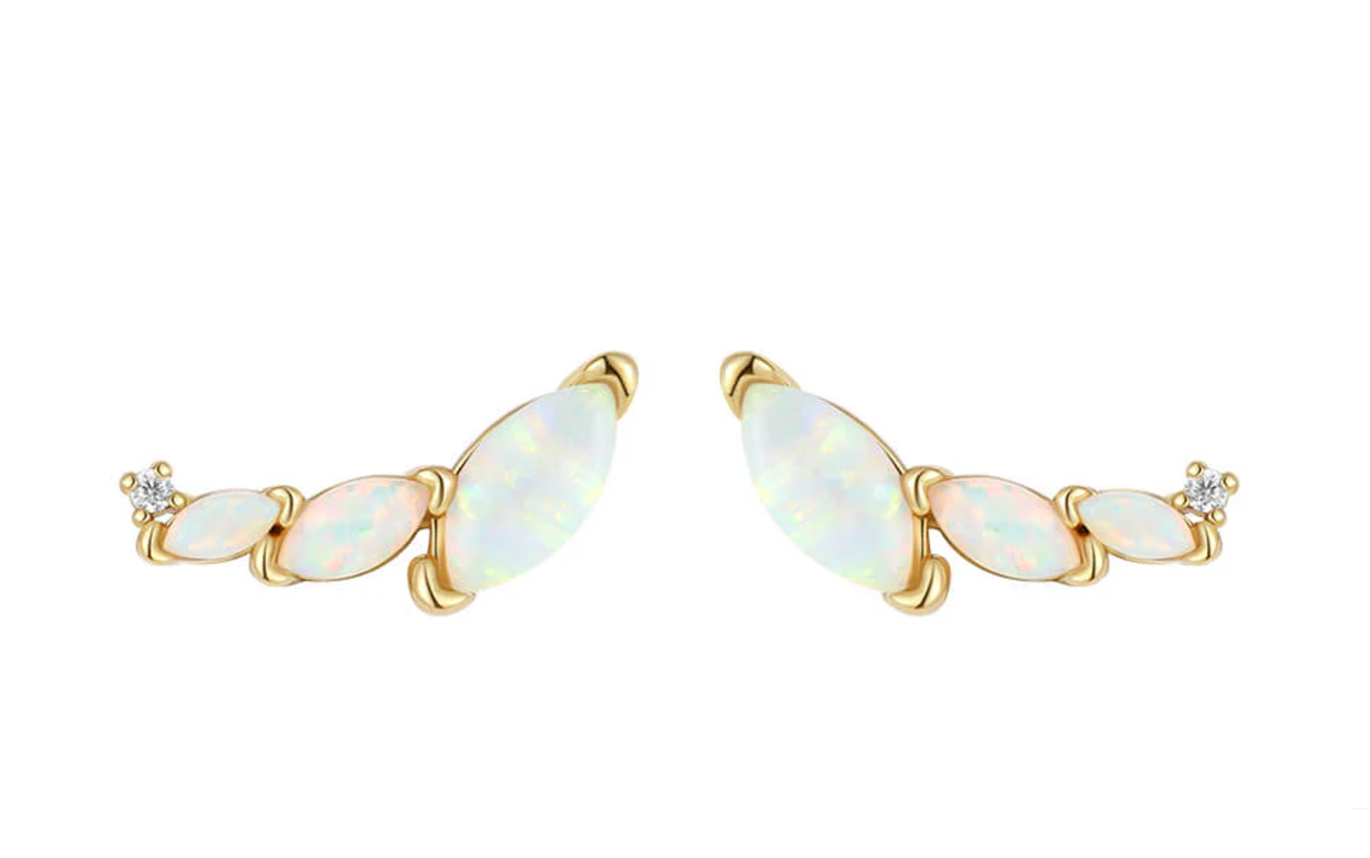 Stellar Opal Marquis Climber Stud Earrings Holiday Stud