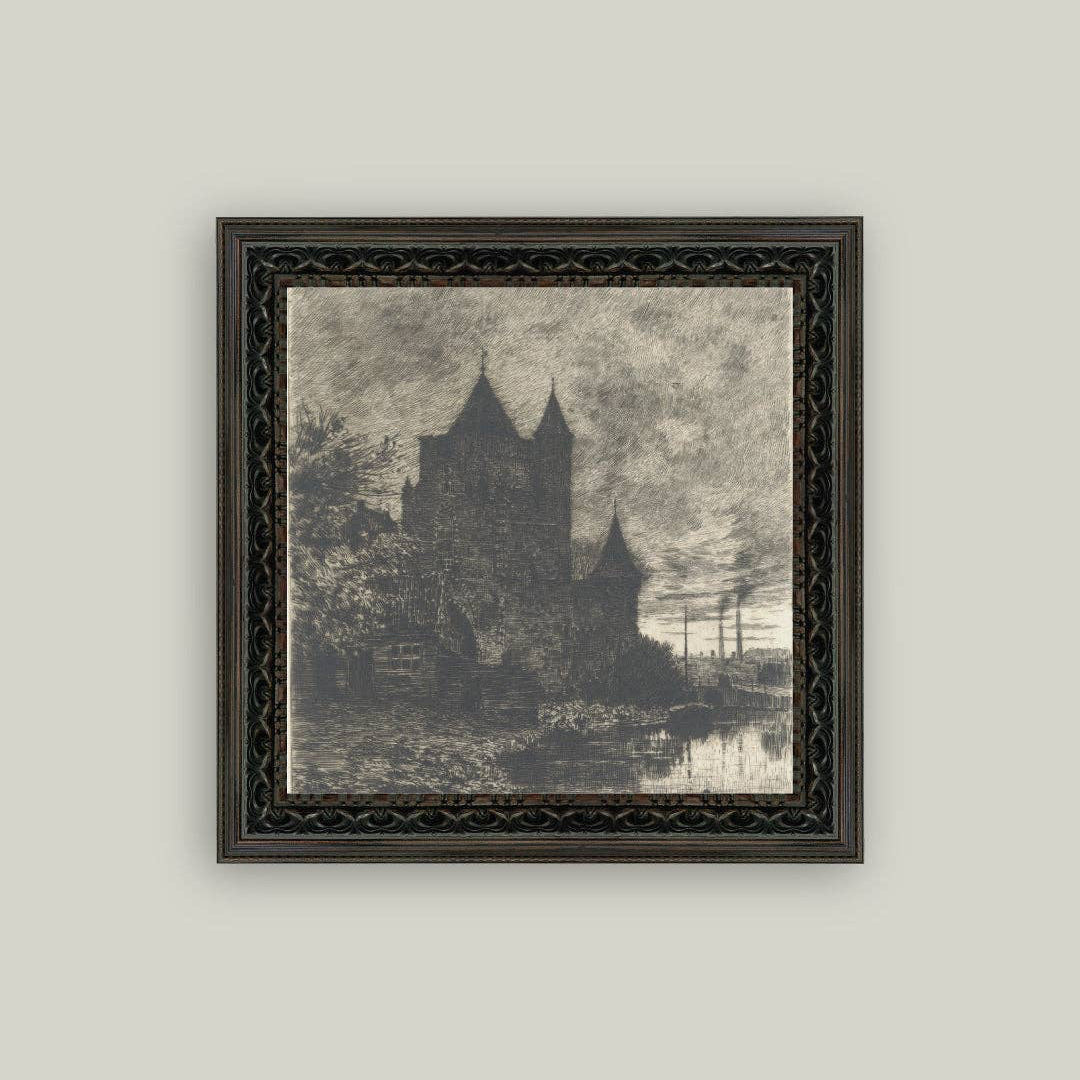 Haunted Chateau Framed Antique Art