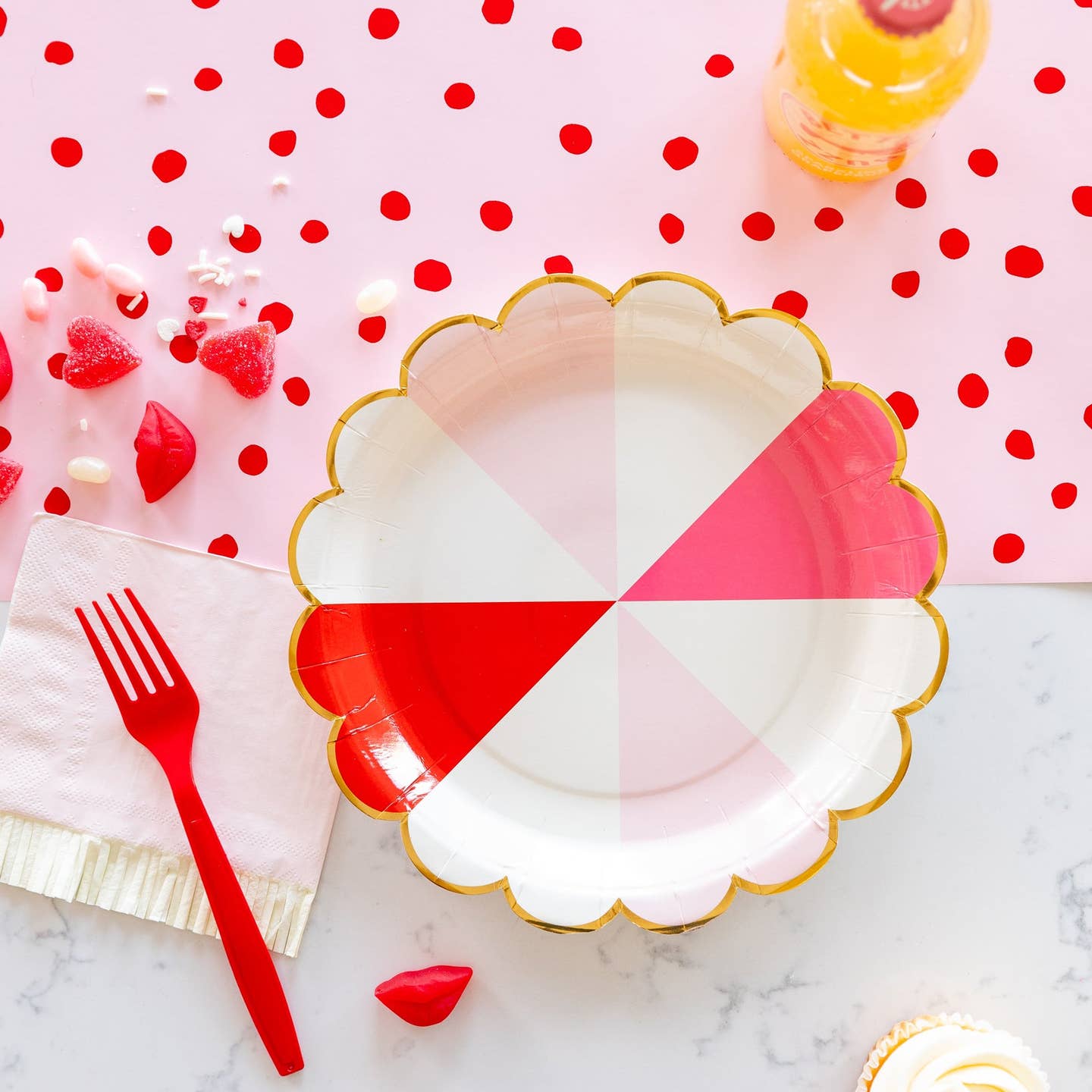 Pink with Red Dots Disposable Paper Table Runner