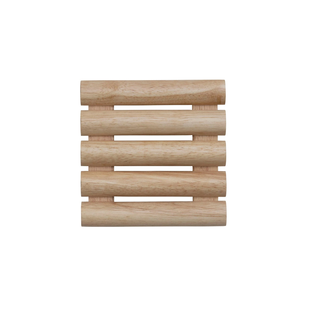 Expertly crafted from 100% natural rubberwood, the Bloomingville Footed Trivet provides a durable and stylish solution for placing dishes and pots on your kitchen counter or dining table. The trivet's generous 7-3/4" x 7" size ensures ample coverage, while its simple, yet elegant design adds a touch of natural beauty to any space.
