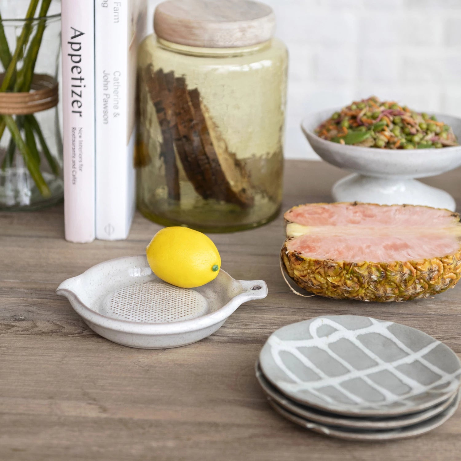 Stoneware Organic Shaped Footed Dish