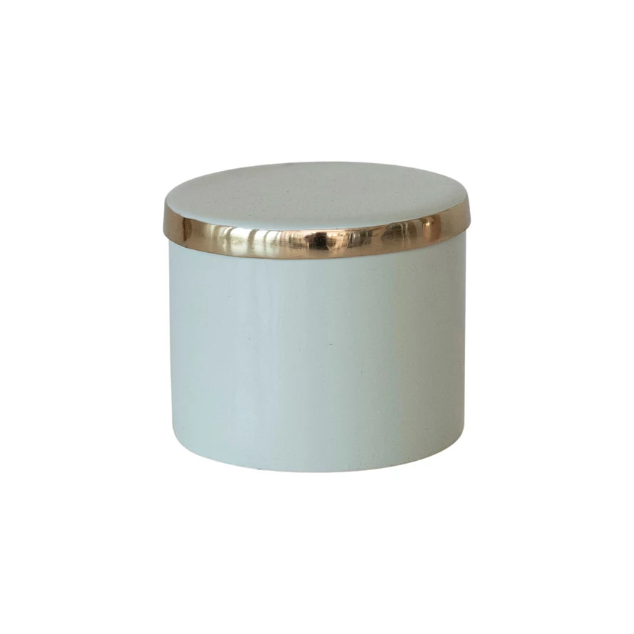 Store your treasures in style with our Decorative Enameled Metal Box. Perfect for adding a pop of color and charm to any room. Keep trinkets, jewelry, or keepsakes safe and organized.