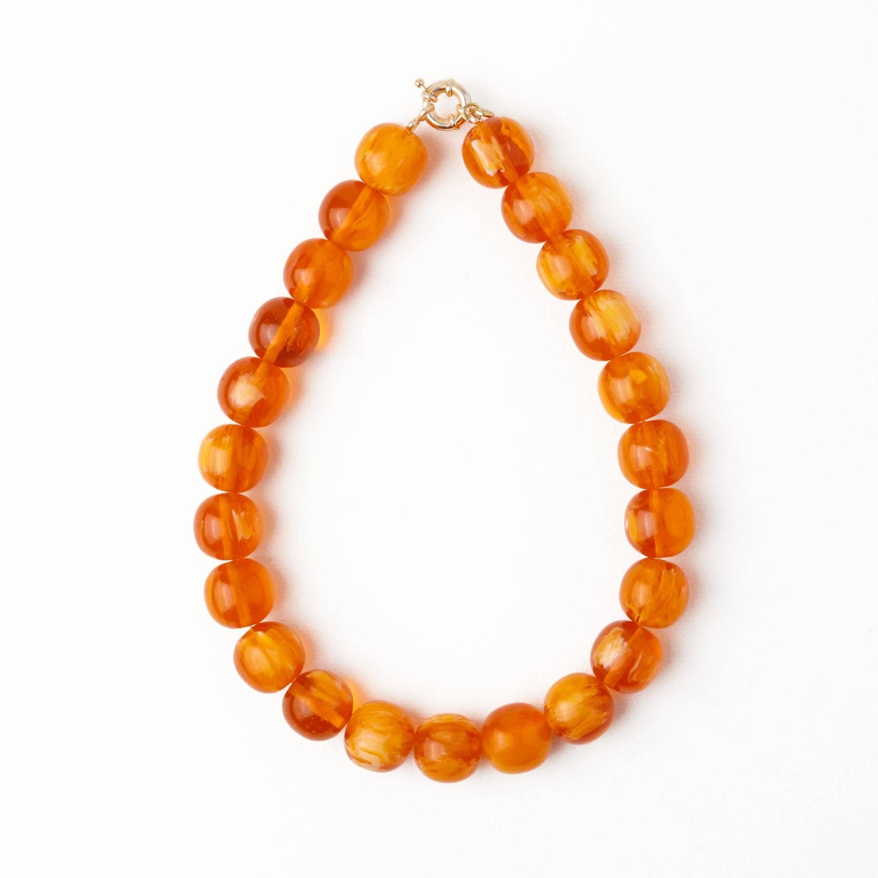 Iris Large Resin Bead Necklace Amber