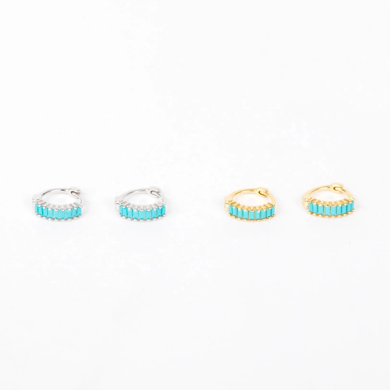 Bright Turquoise Tile Huggies