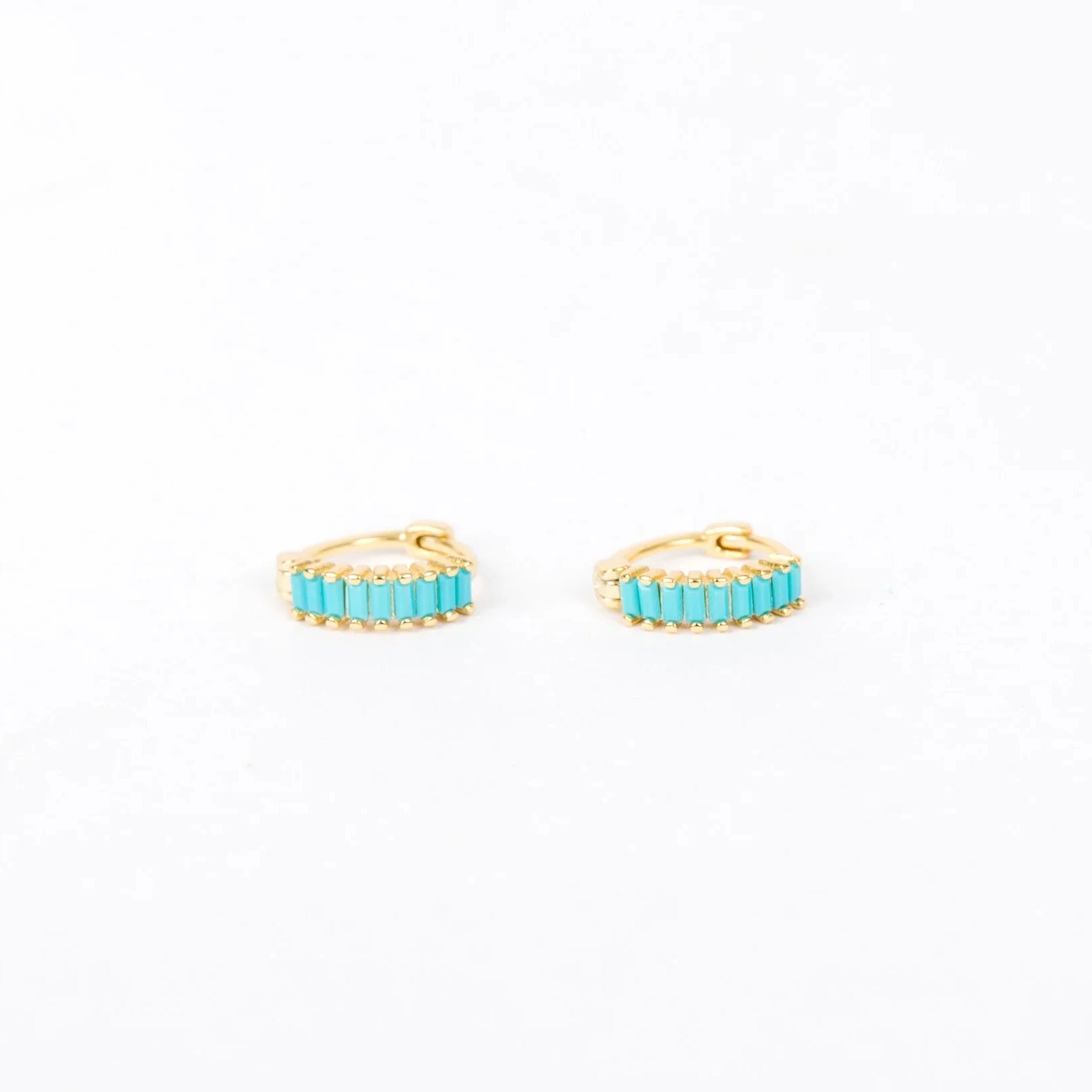 Bright Turquoise Tile Huggies