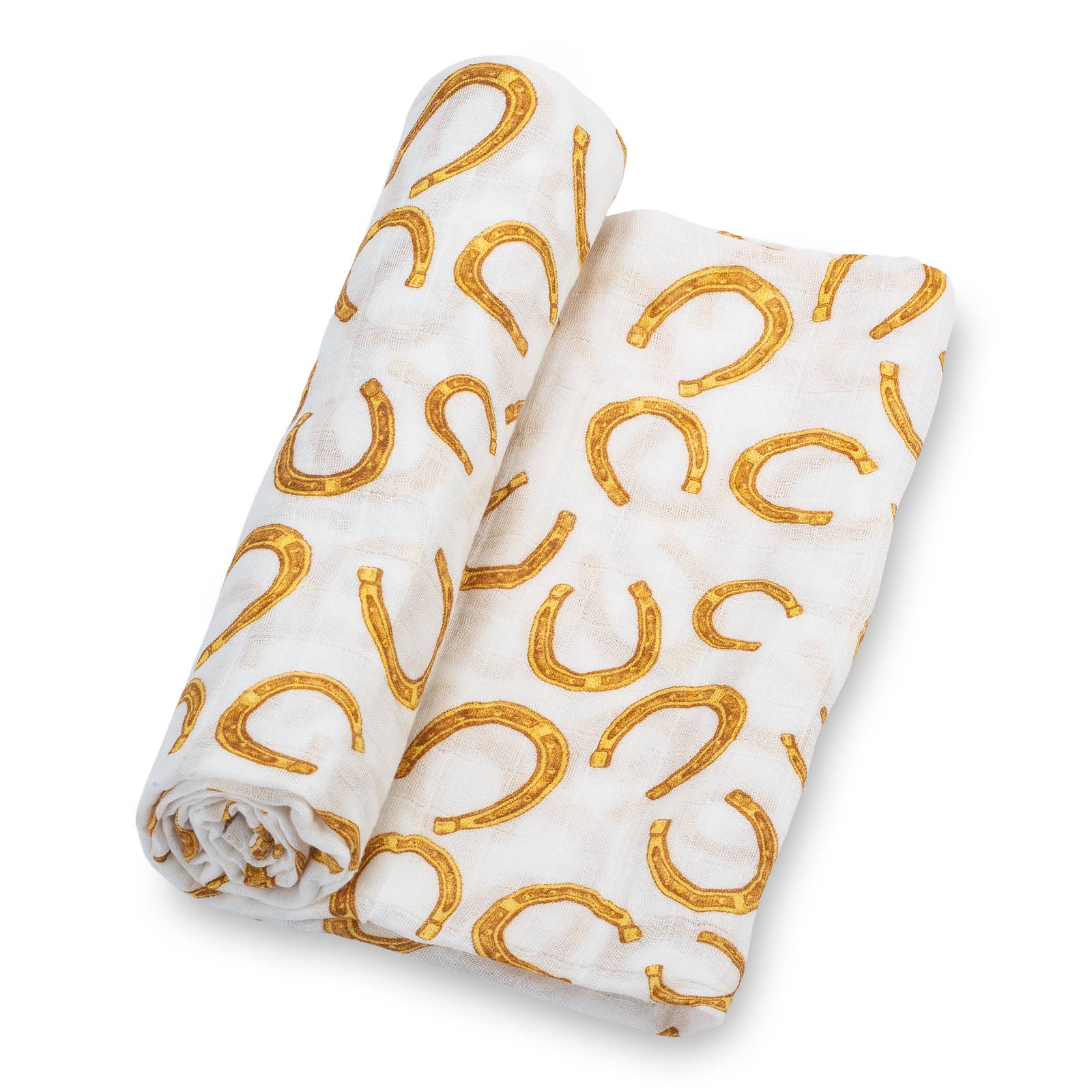 Lucky Horseshoe Baby Muslin Swaddle Blanket