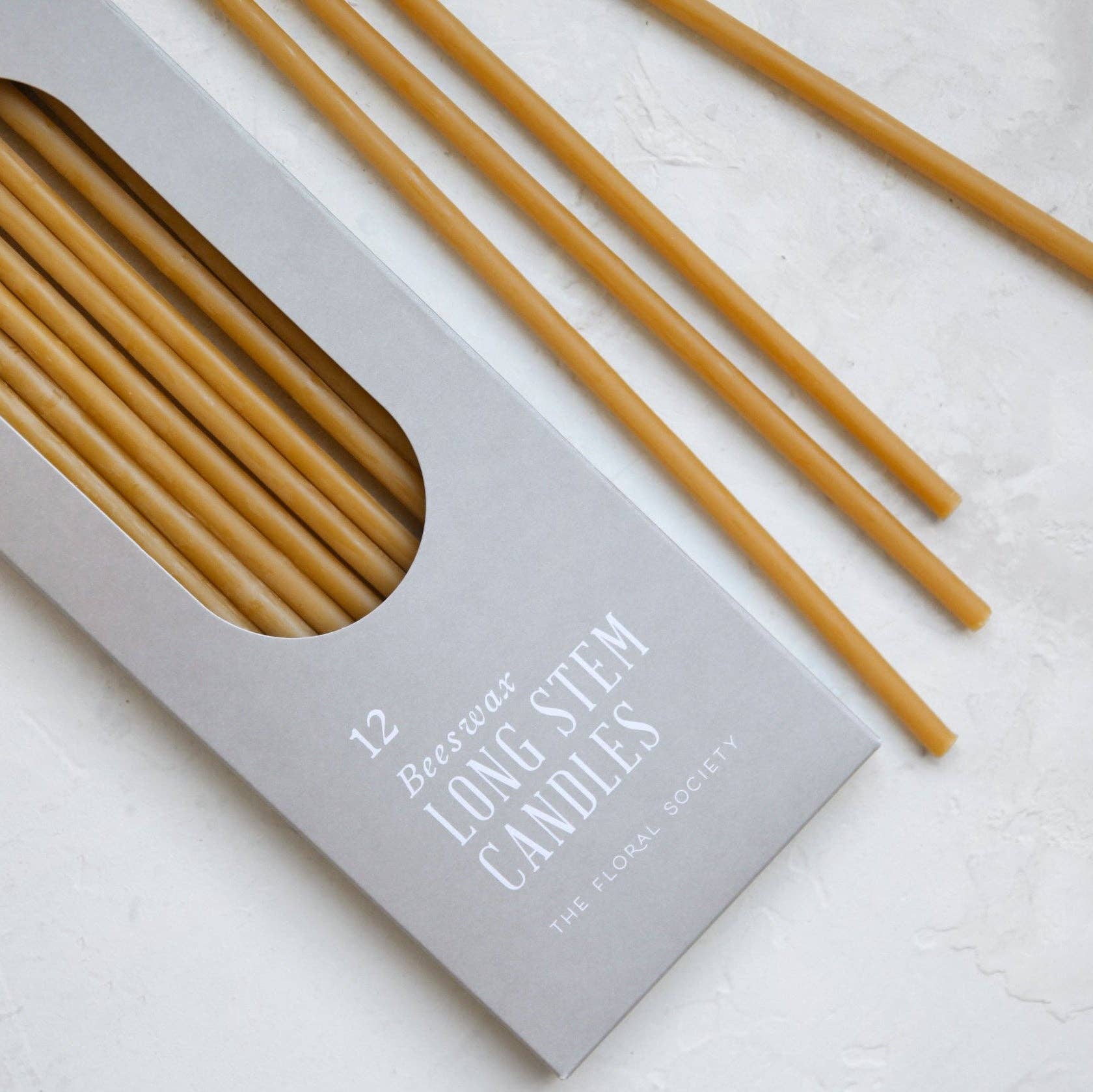 13.5" Beeswax Dipped Long Stem Candles
