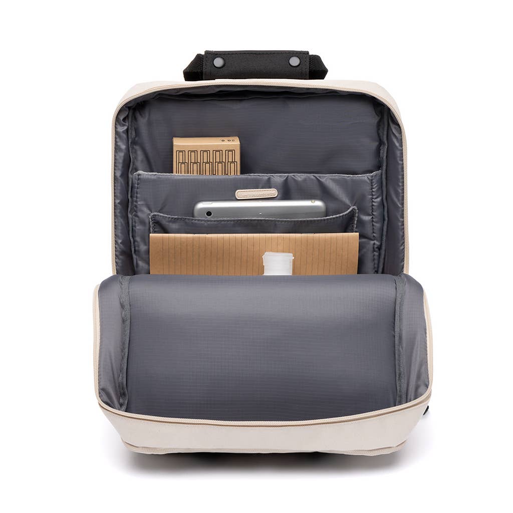 Twin internal storage compartment with multiple pockets. the main compartment comes with a separate padded sleeve for tablets and up to 15 inches laptop. The front compartment comes with a smart organizer for small accessories. The daily backpack is the perfect partner for everyday commuting.