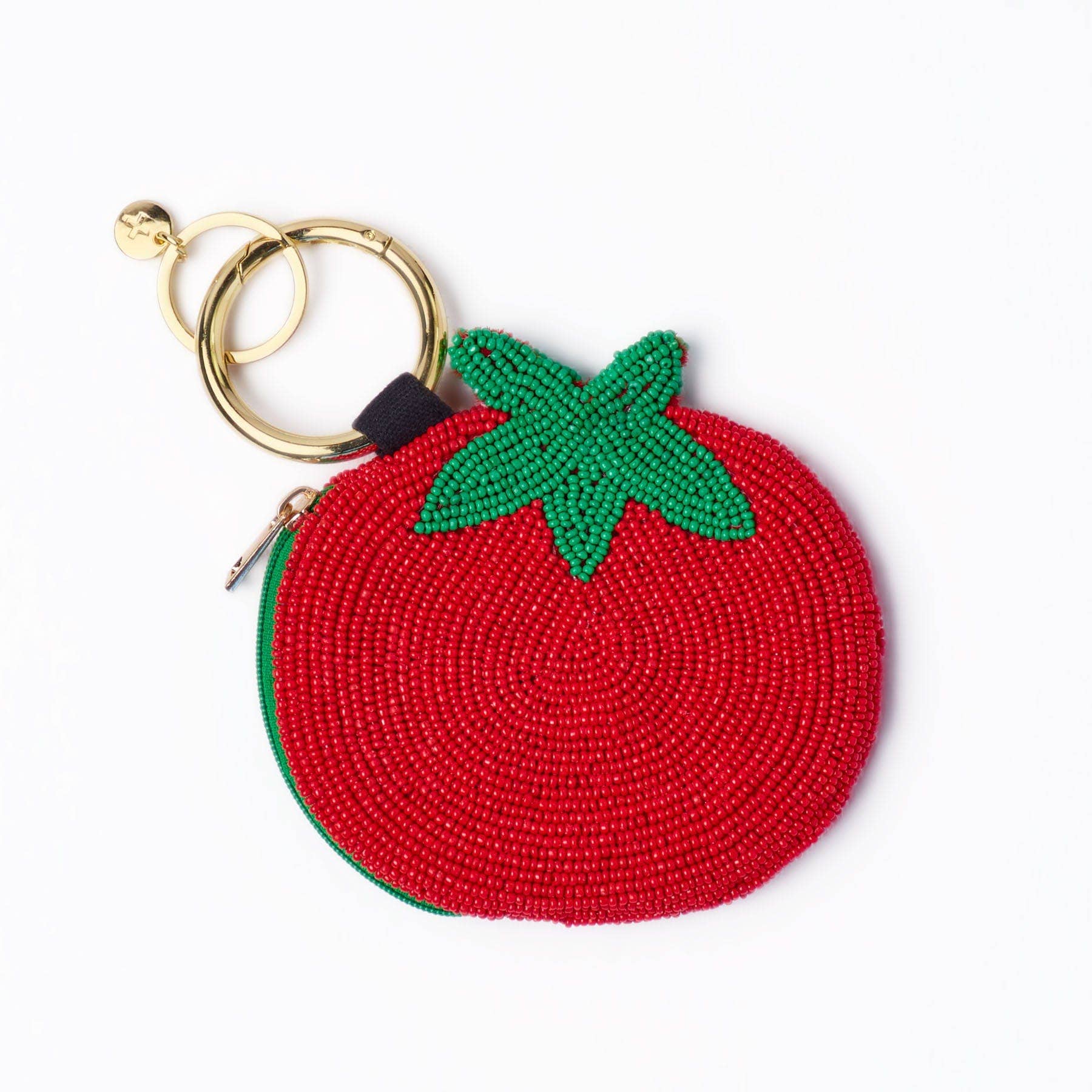 Mary Tomato Beaded Coin Purse Red + Green