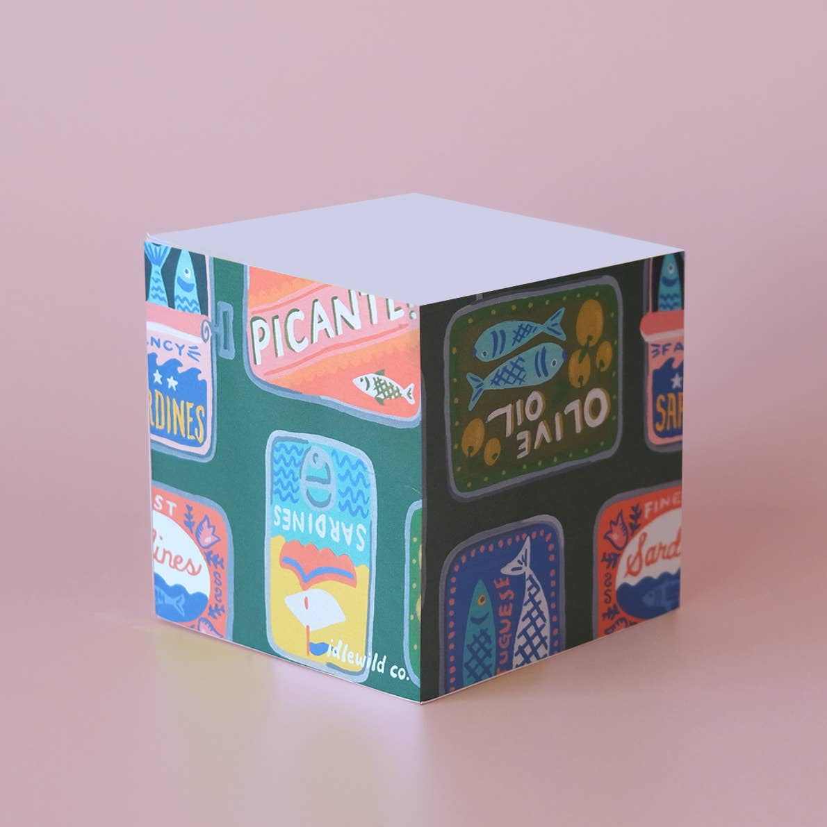 Tinned Fish Sticky Note Cube