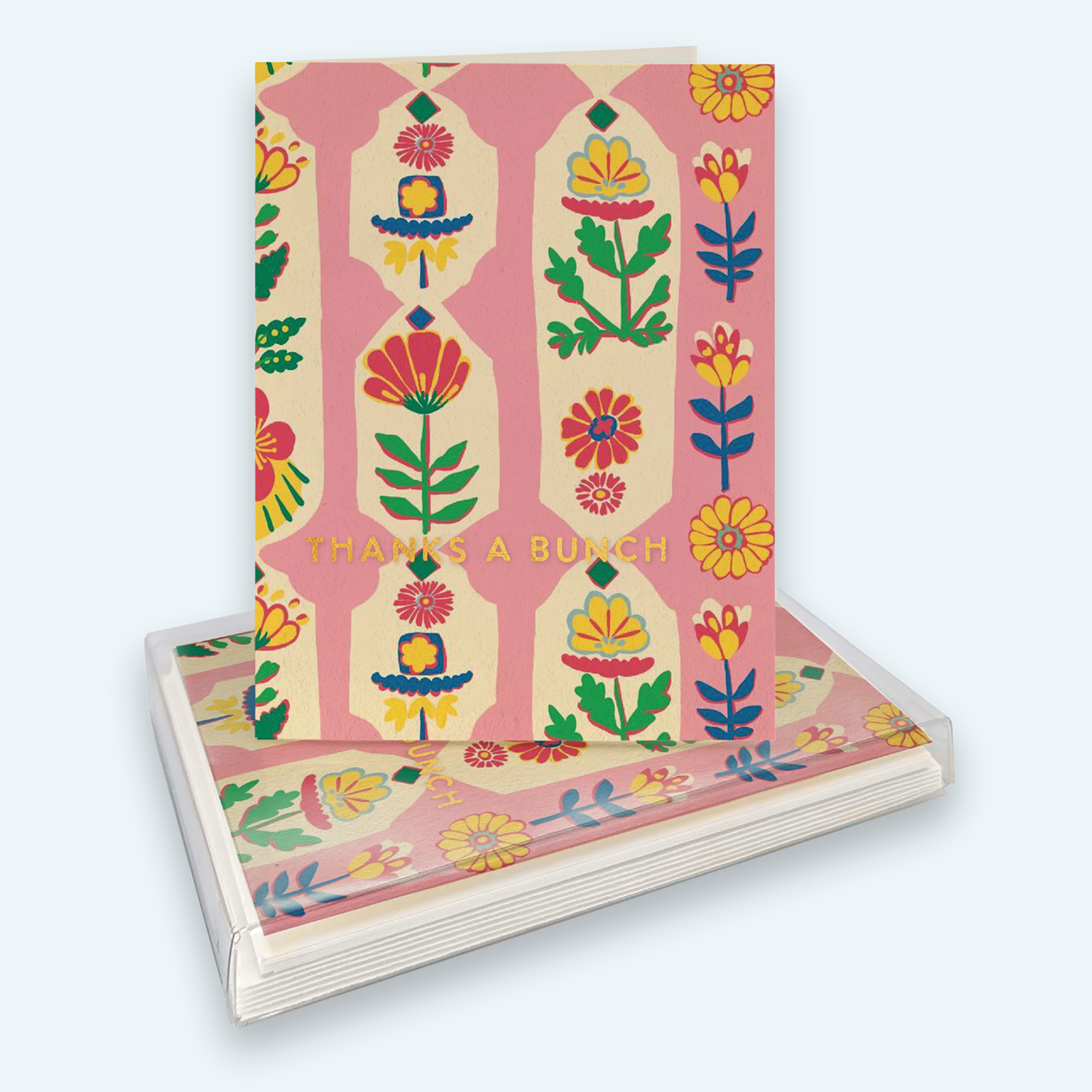 Set of 8 cards Designed for those who believe in the power of a handwritten note. Featuring our signature hand-illustrated designs and a touch of simmering gold foil, these cards are the perfect blend of sweet and spirited. At 4.25" x 5.5", they provide the ideal blank canvas for your deepest thoughts, inside jokes, or poetic musings. Go ahead—write something that makes them smile.