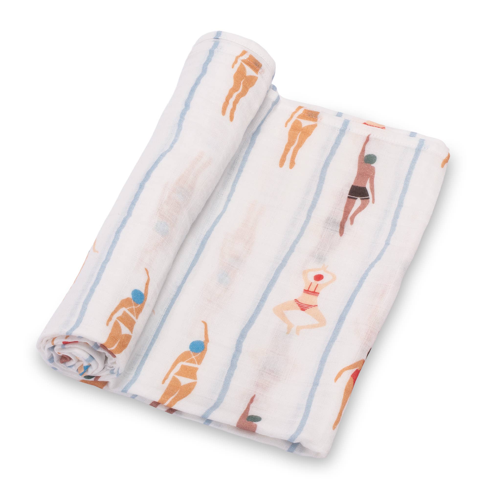 Born to Swim Baby Muslin Swaddle Blanket