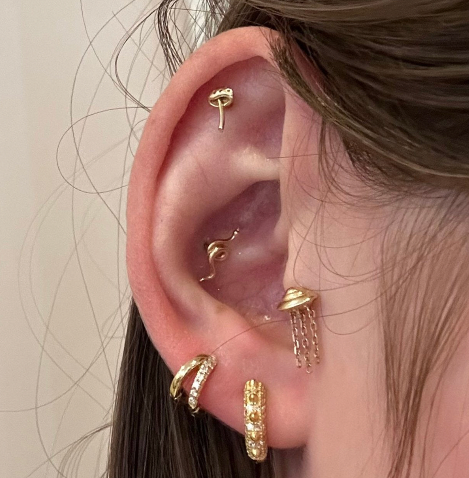 Flare Cubic Zirconia Hoop Earrings