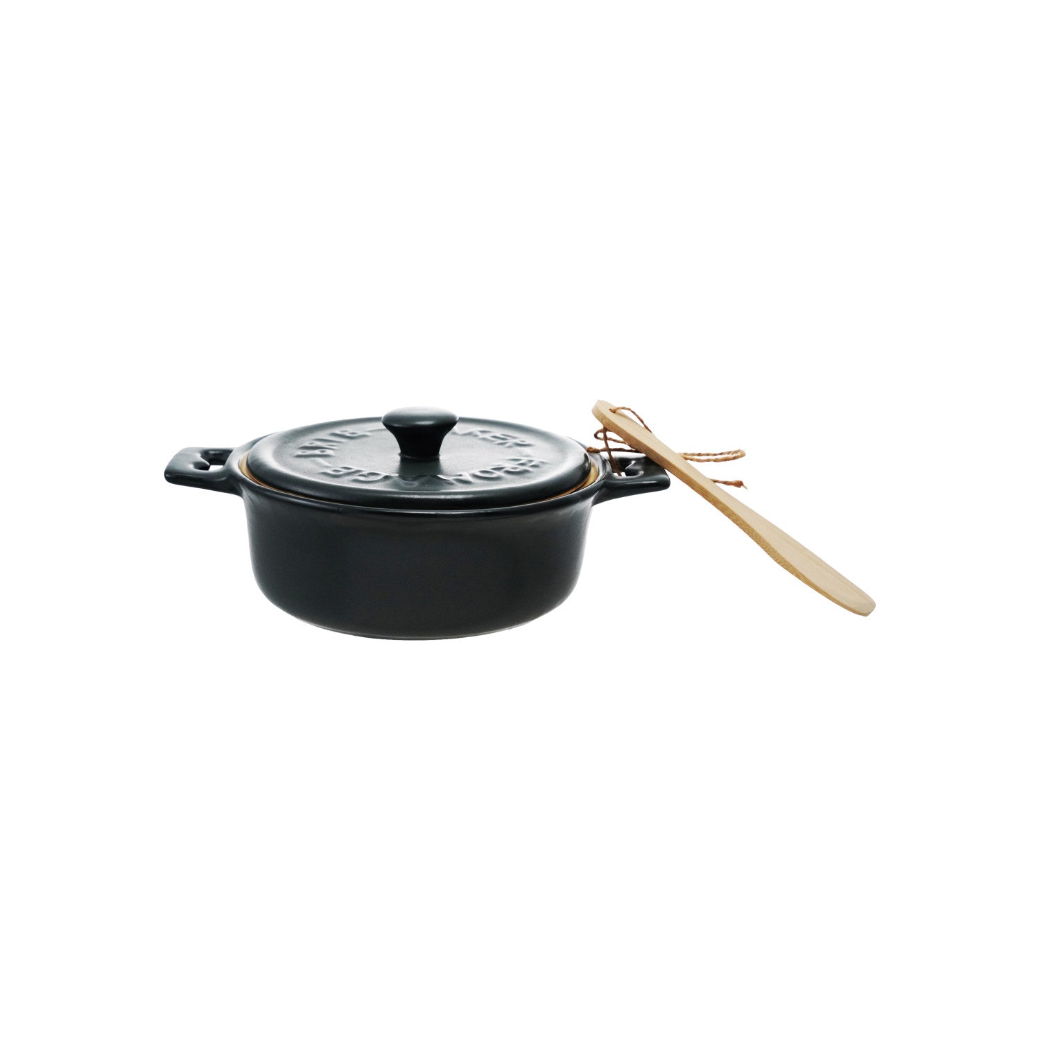Stoneware Brie Baker with Bamboo Spreader, 
